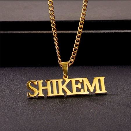 18k gold plated 304 stainless steel thick cuban chain nameplate necklaces wholesale vendors and manufacturers